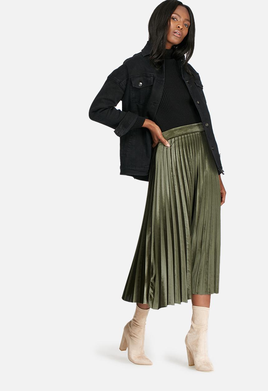 dailyfriday - Velvet pleated midi skirt