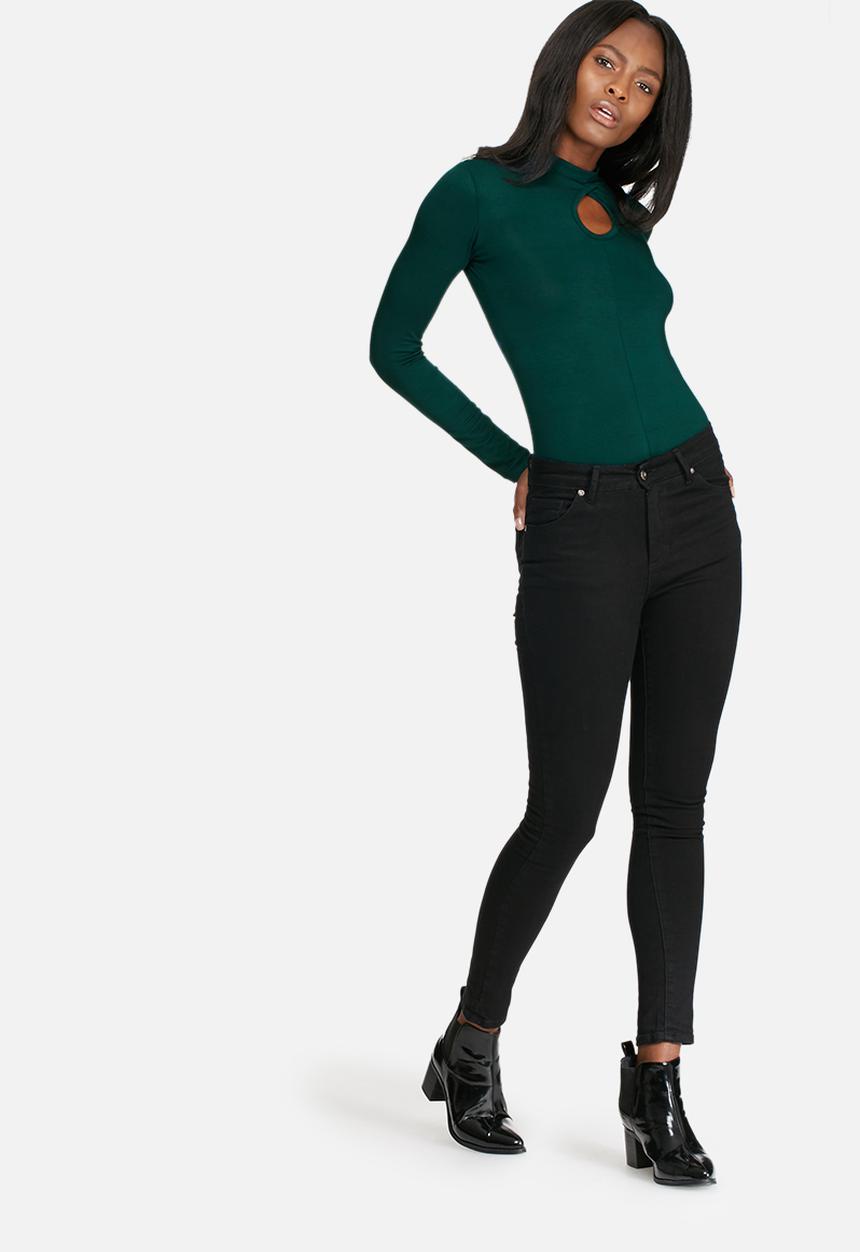 dailyfriday - Keyhole turtle neck bodysuit