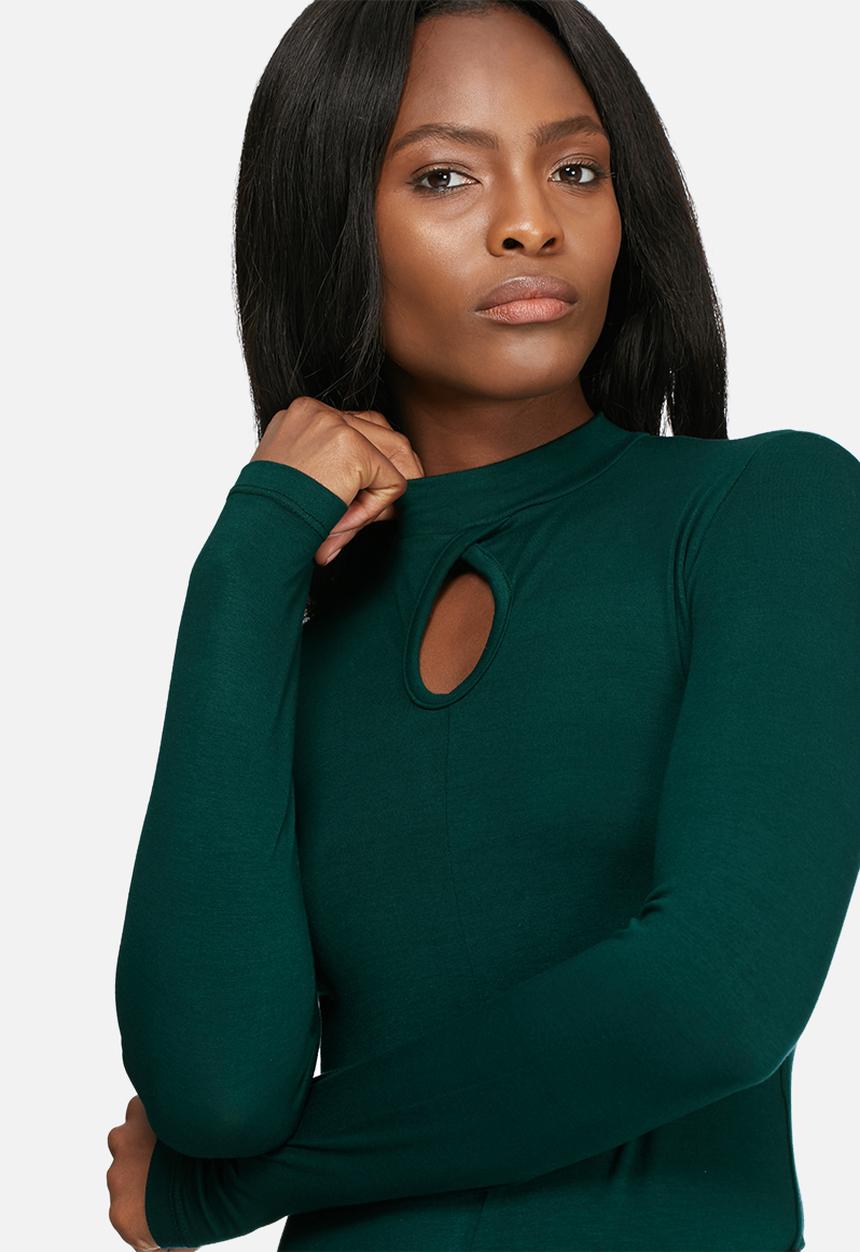 dailyfriday - Keyhole turtle neck bodysuit