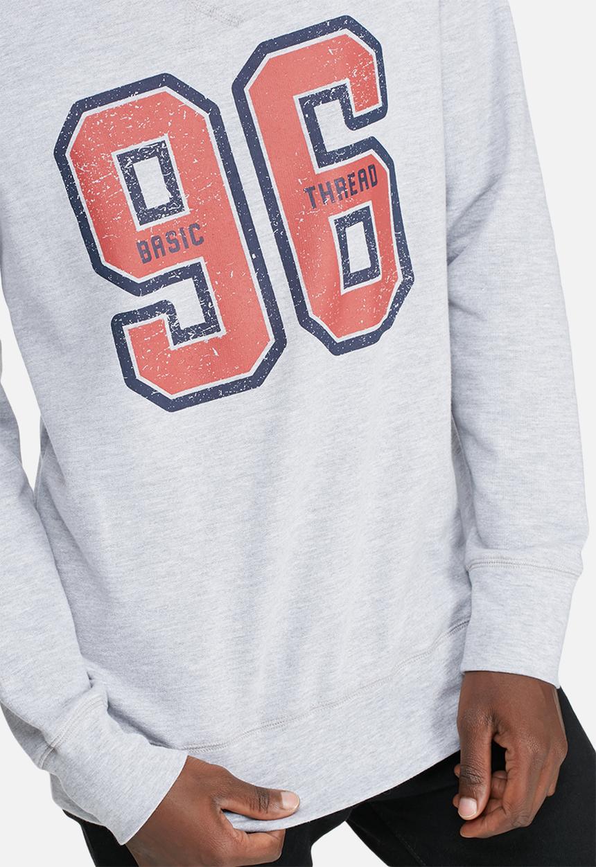 basicthread - Graphic pullover crew sweat