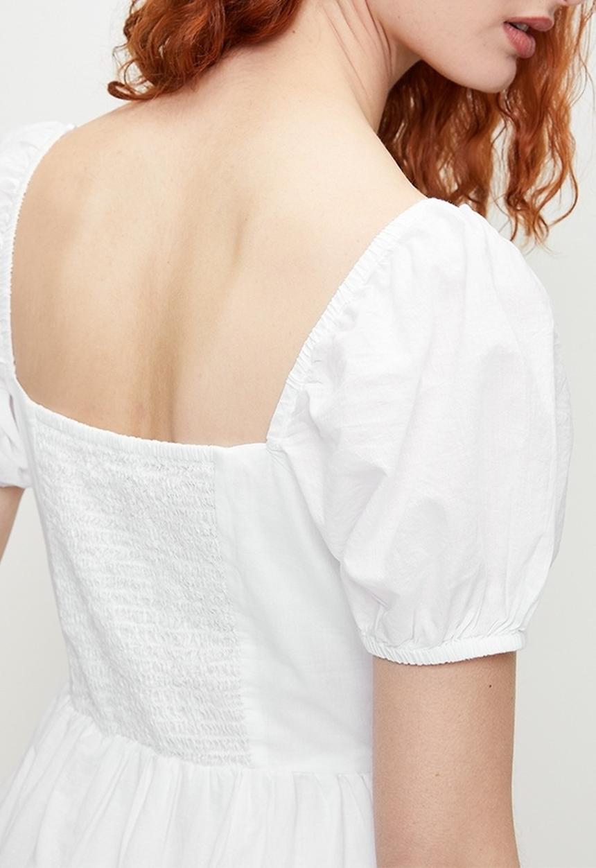 Brave Soul - Ladies Short Sleeve Pleated Dress - White
