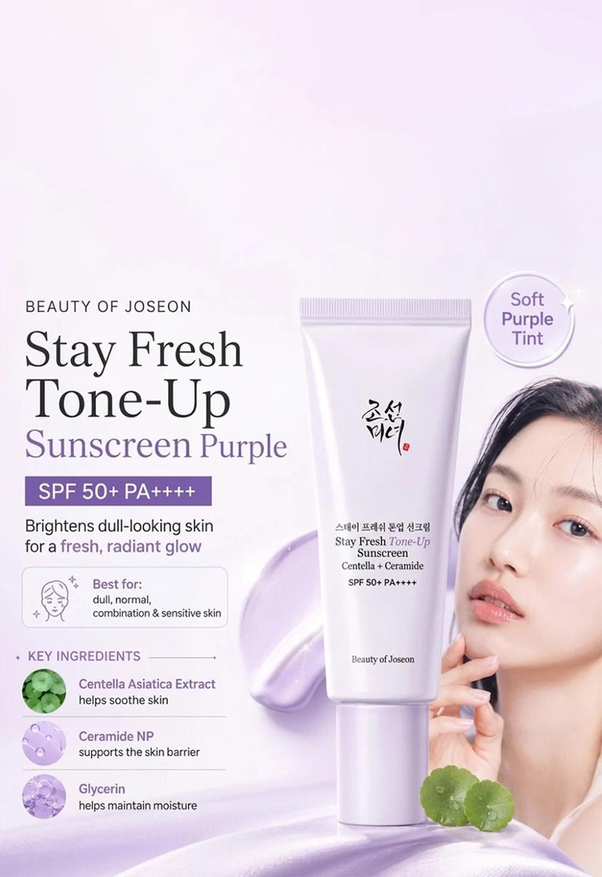 Beauty of Joseon - Stay Fresh Tone-Up Sunscreen#Purple - 50ml