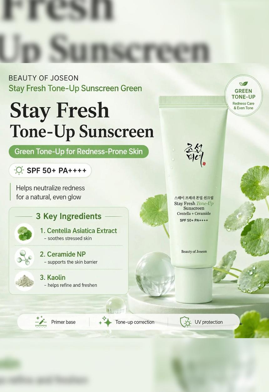 Beauty of Joseon - Stay Fresh Tone-Up Sunscreen#Green - 50ml