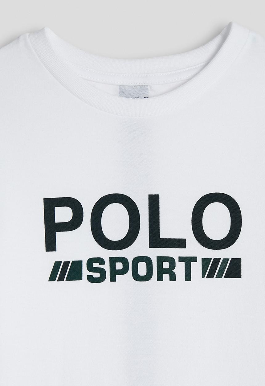 POLO - Boys Bongani Sport Printed Ss Tee - White