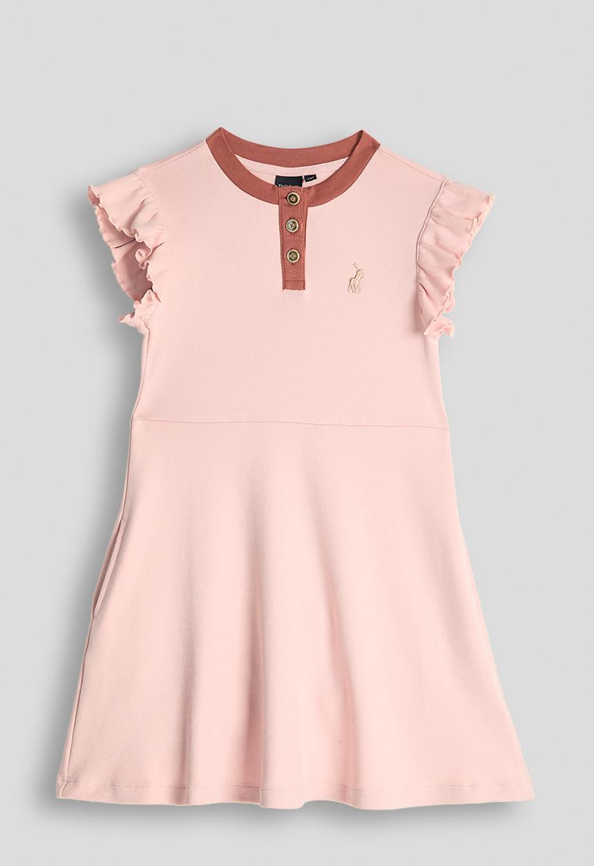POLO - Girls Danica Flared Ms Dress - Pink