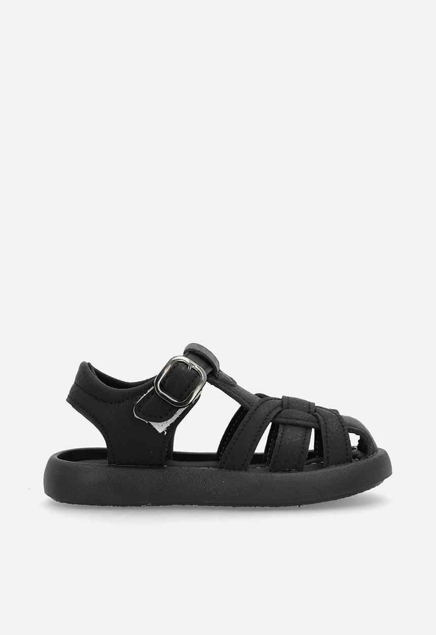 Pop Candy - Fisherman sandals with buckles straps - black
