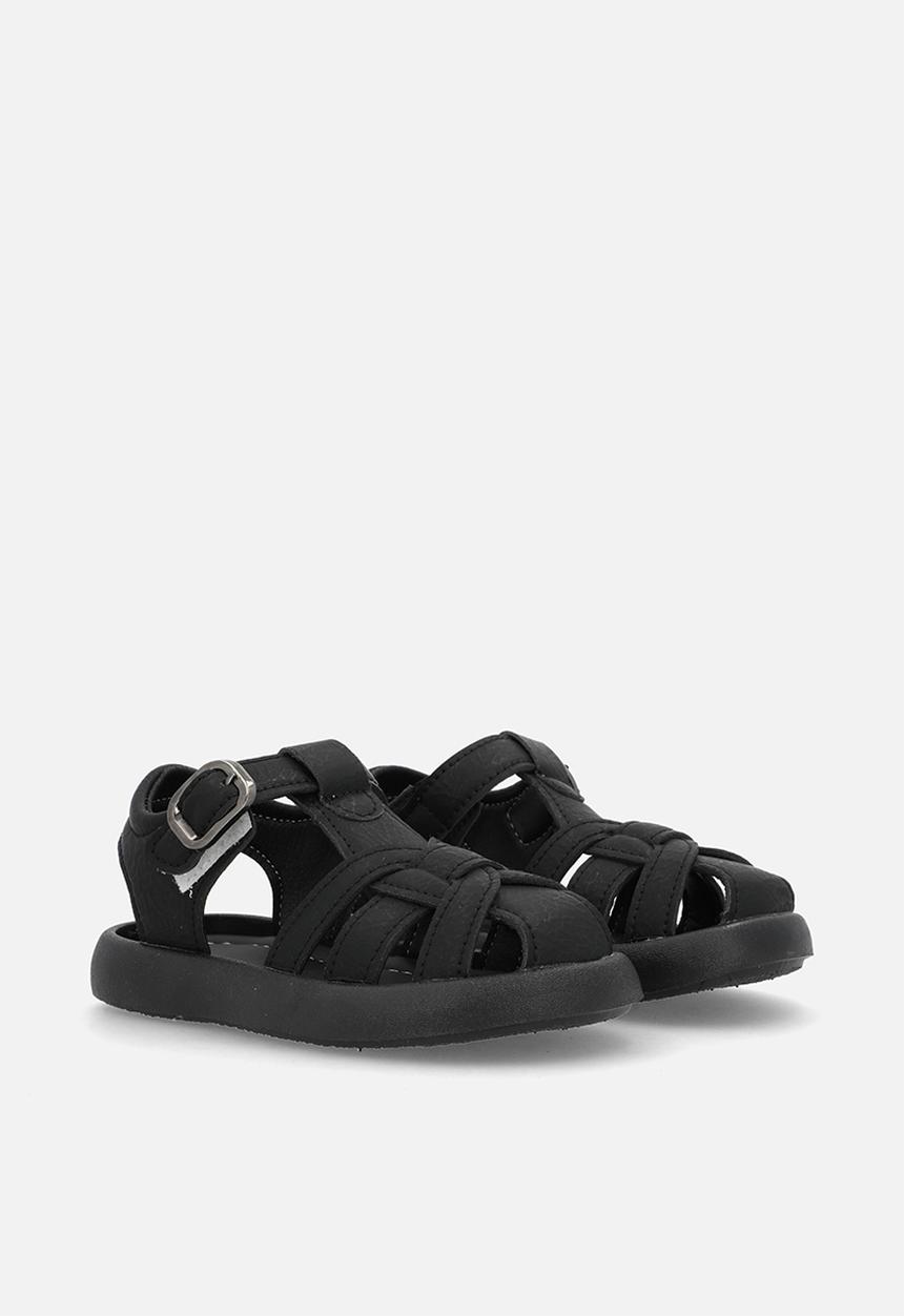 Pop Candy - Fisherman sandals with buckles straps - black