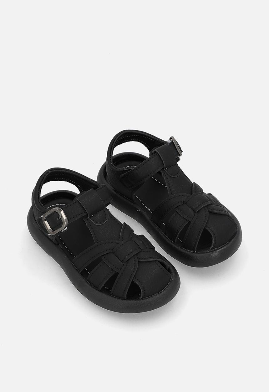 Pop Candy - Fisherman sandals with buckles straps - black