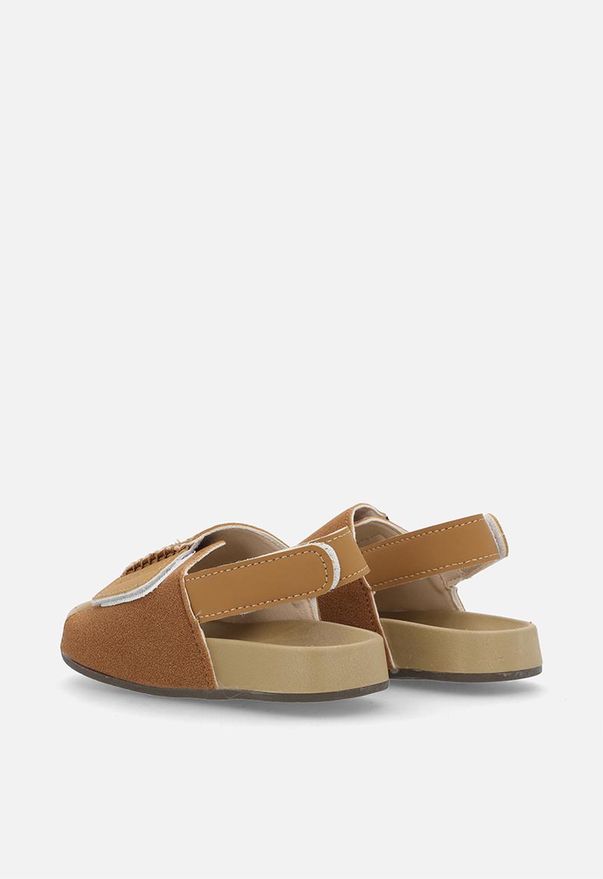 Pop Candy - Suedette sandals with ankle straps - tan
