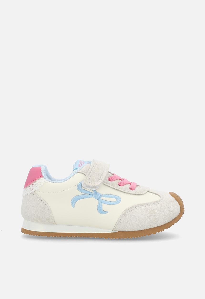 Pop Candy - Casual sneakers with embroidered bow feature - white/blue