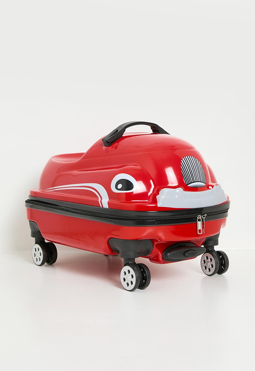 Pop Candy - Retro car-shaped ride-on trolley bag - racing red