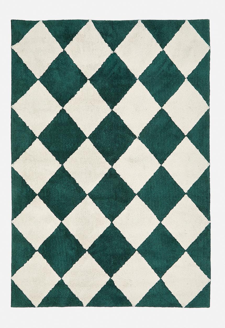 Sixth Floor - Tufted diamond Rug Moss
