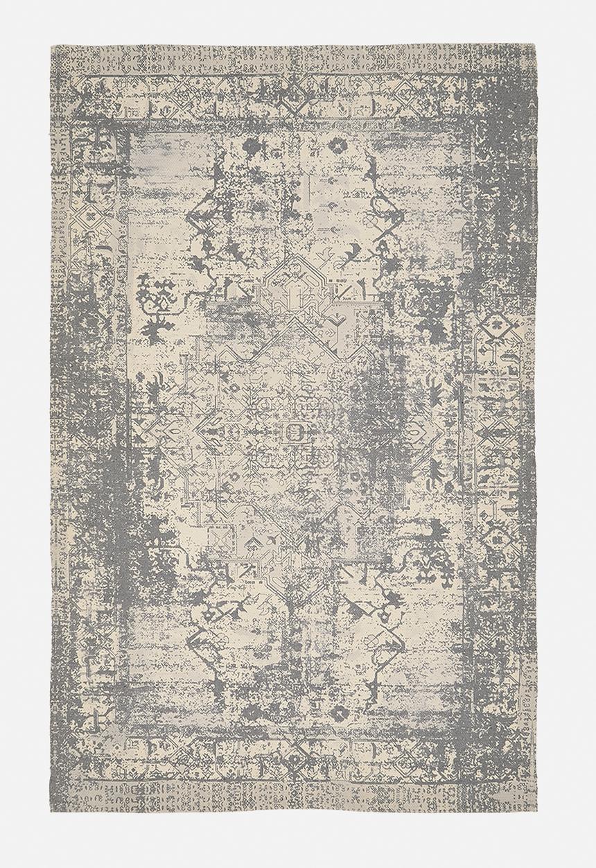 Sixth Floor - Vintage Distressed Printed Rug Grey