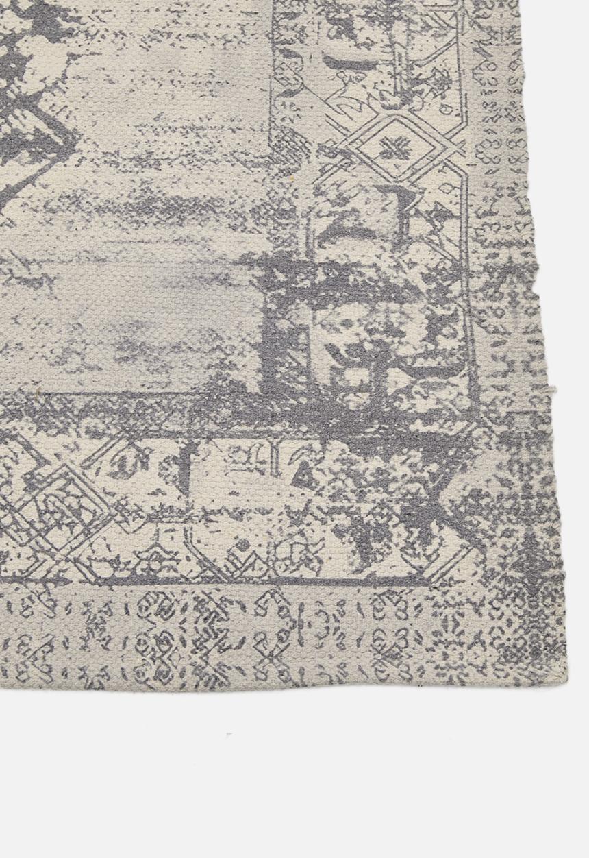 Sixth Floor - Vintage Distressed Printed Rug Grey