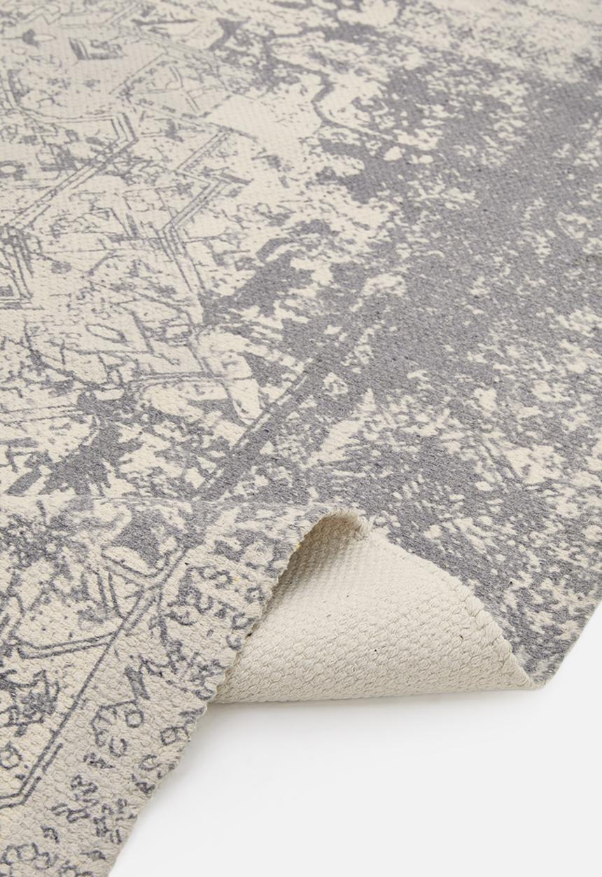 Sixth Floor - Vintage Distressed Printed Rug Grey