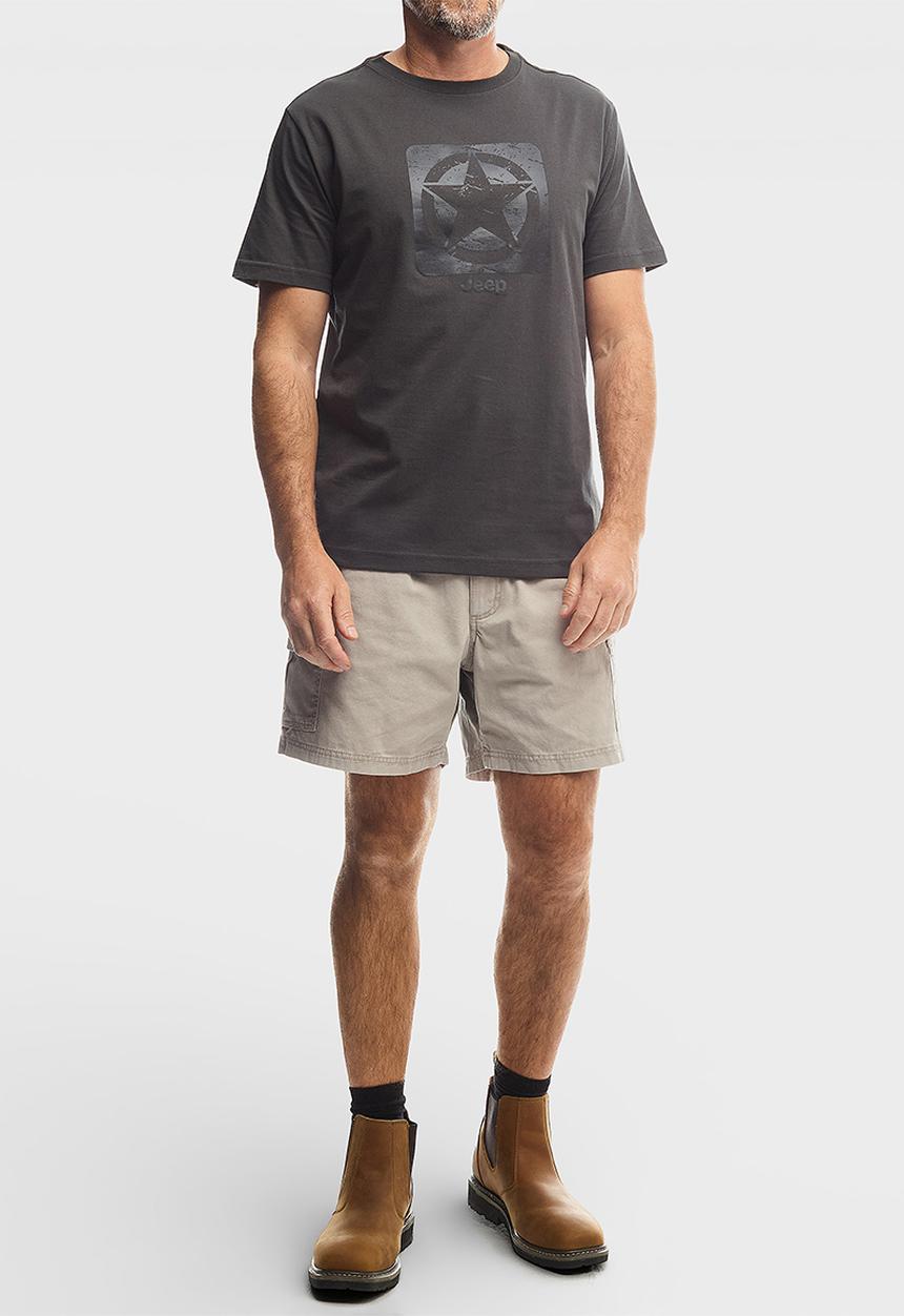 JEEP - Core Logo Star T-Shirt- Grey
