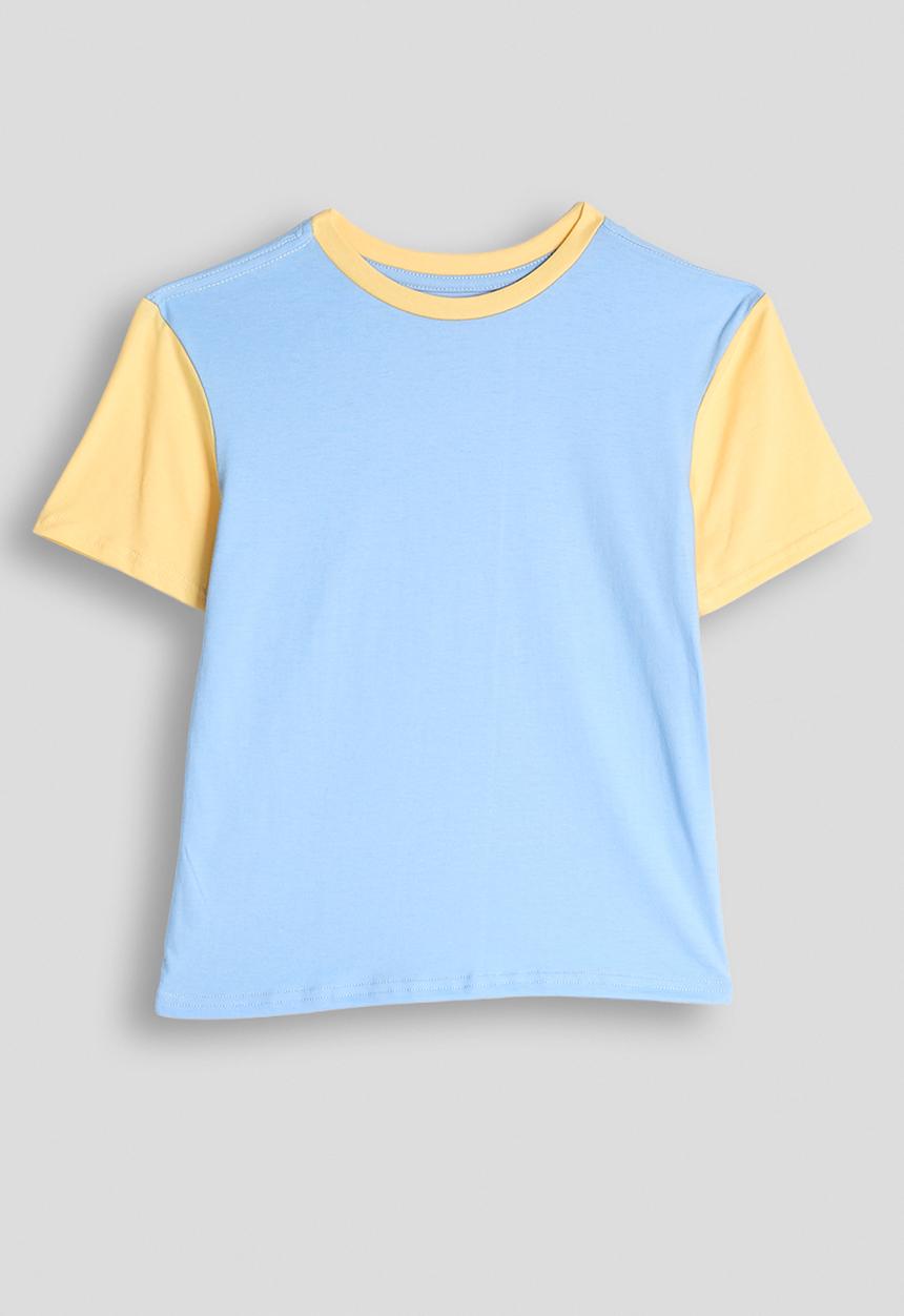 Pop Candy - Colour block tee - yellow/blue