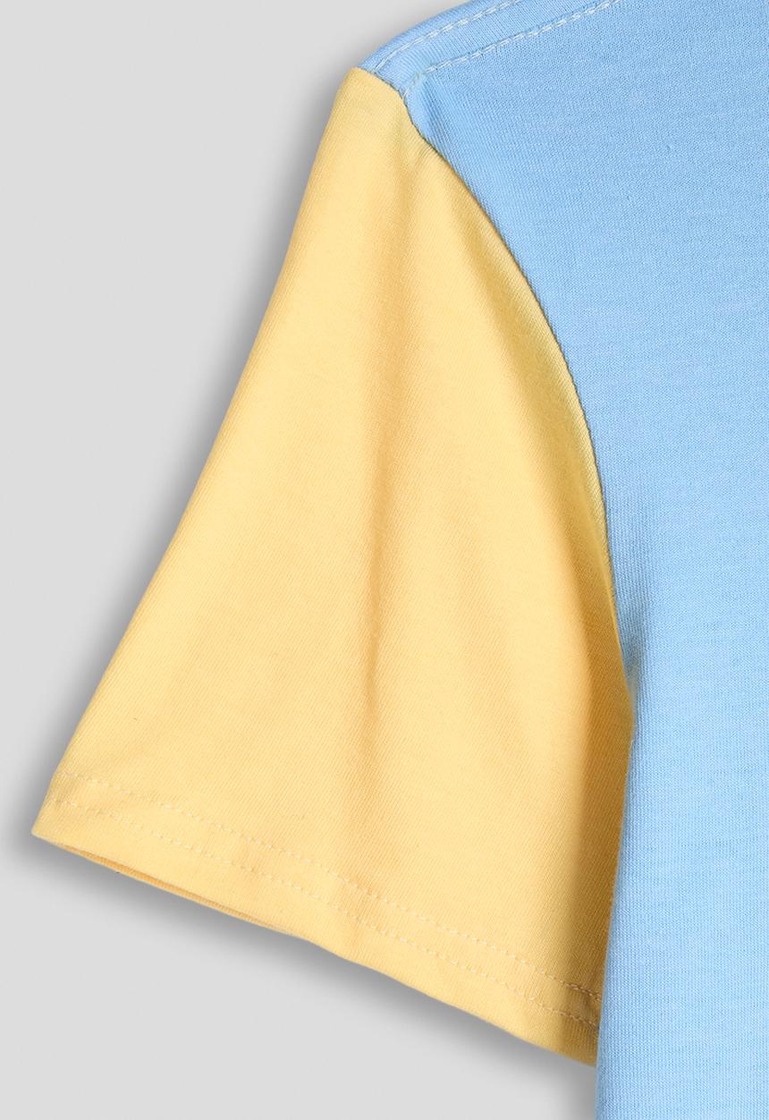 Pop Candy - Colour block tee - yellow/blue