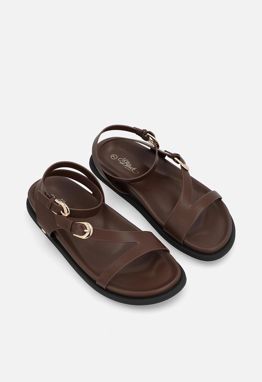 Miss Black - Polpetta 9 multi-strap sandal - chocolate