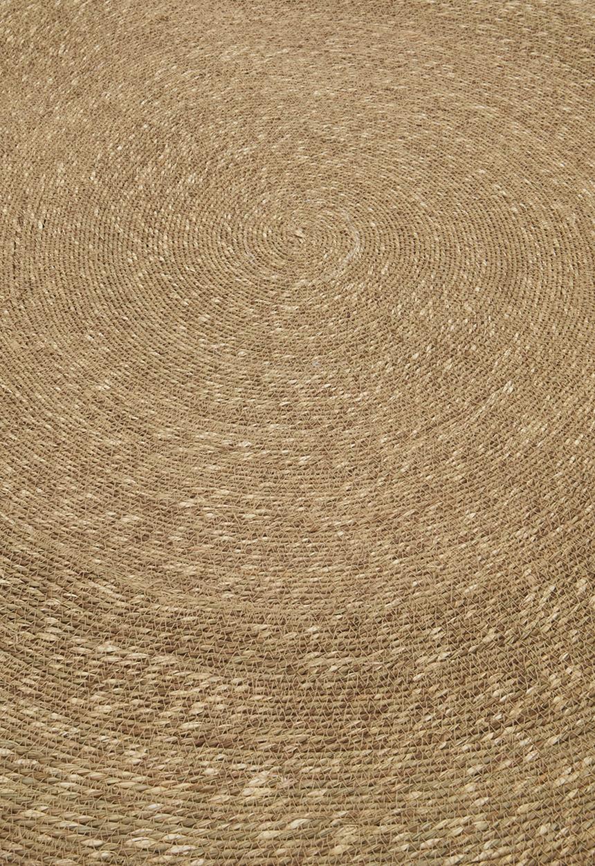 Sixth Floor - Handwoven Seagrass Round Rug White & Natural
