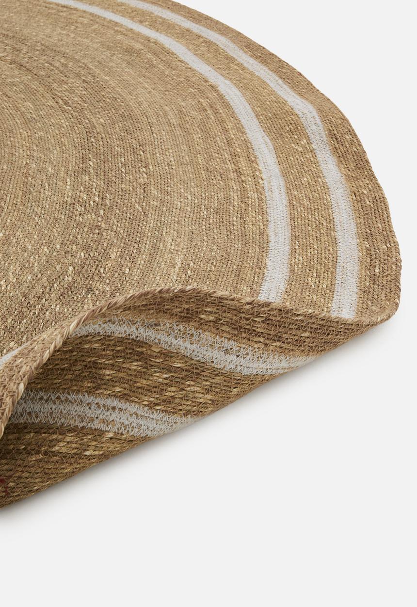 Sixth Floor - Handwoven Seagrass Round Rug White & Natural