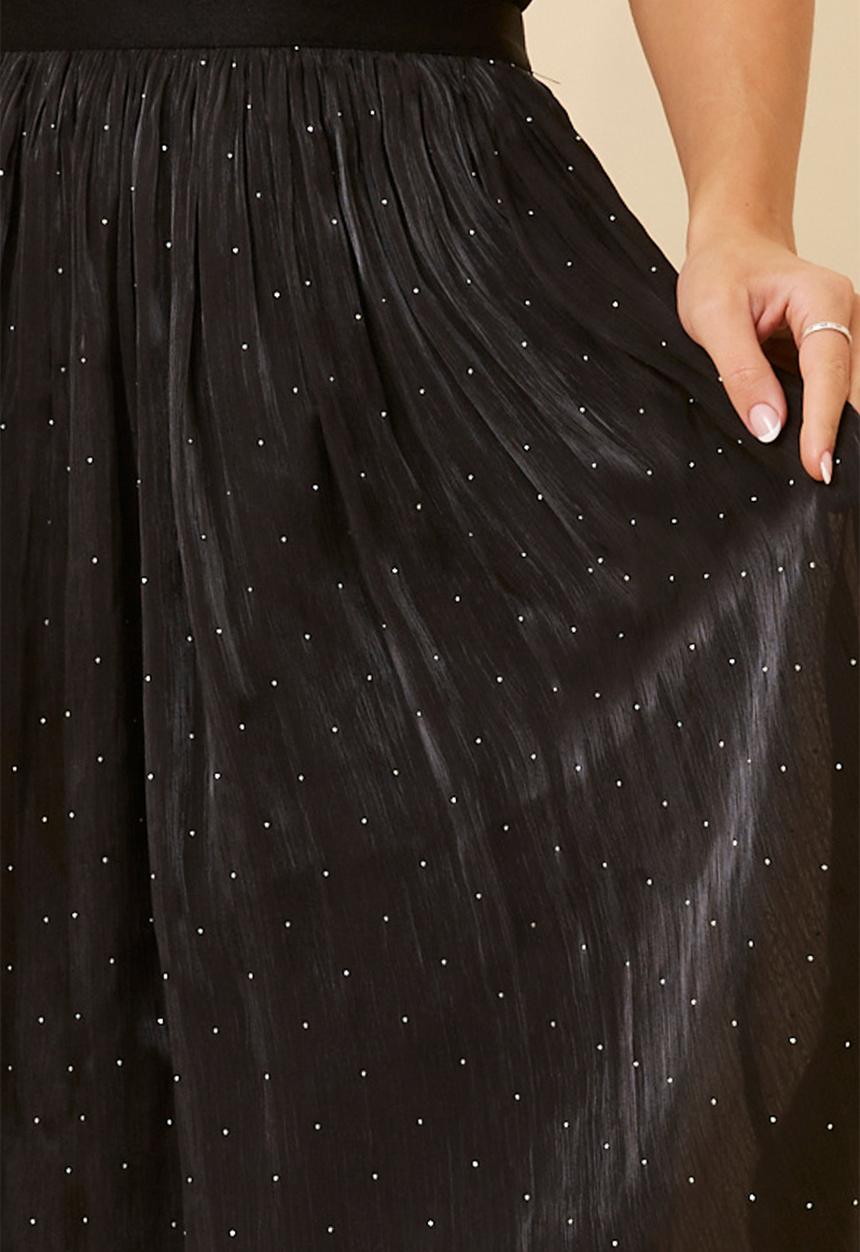 Stella Morgan - Elasticated Waist Below Knee Skirt - Black
