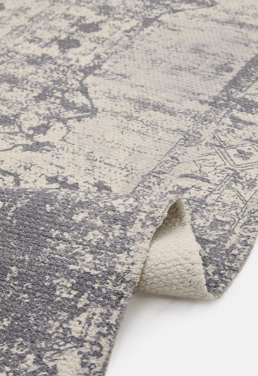 Sixth Floor - Vintage Distressed Printed Runner  Grey