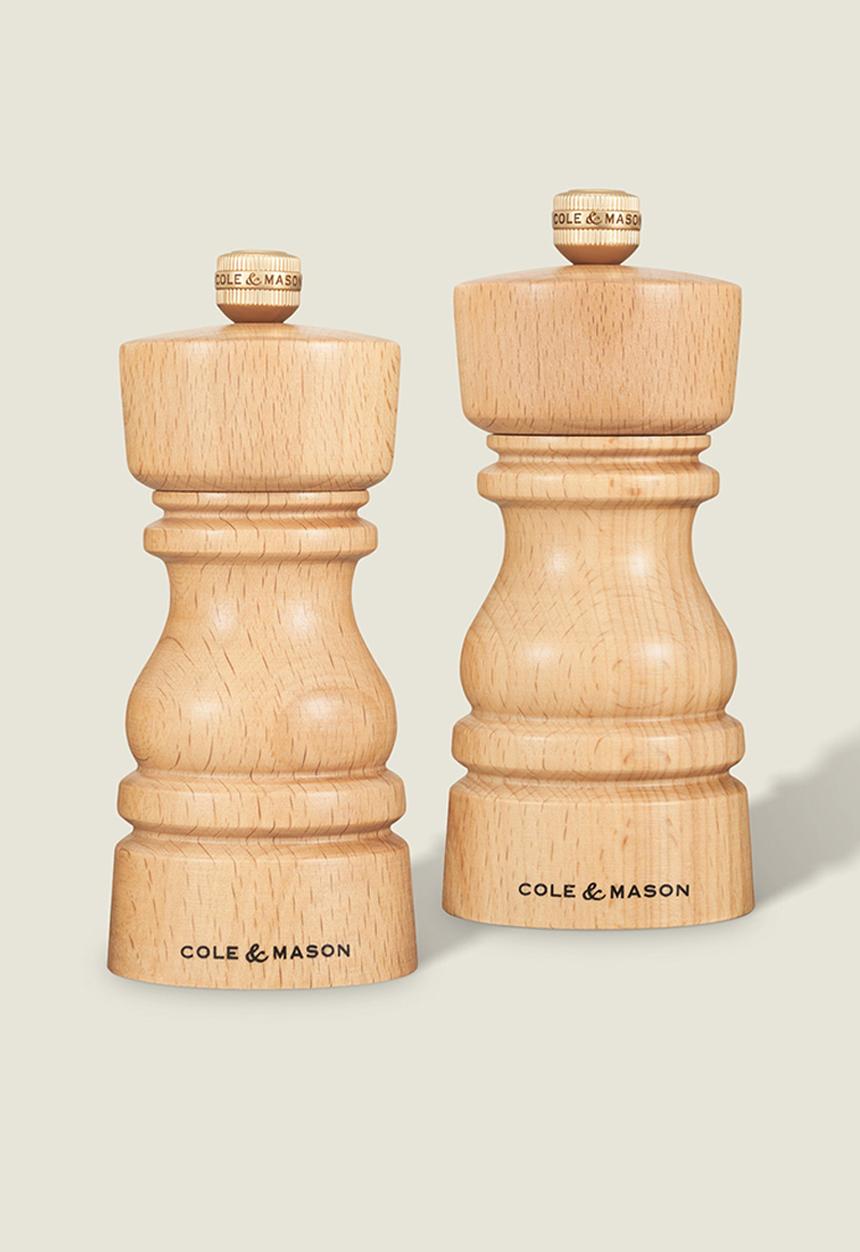 Cole & Mason - Cole & Mason London Salt & Pepper Mill Set, Natural Beech – 13cm