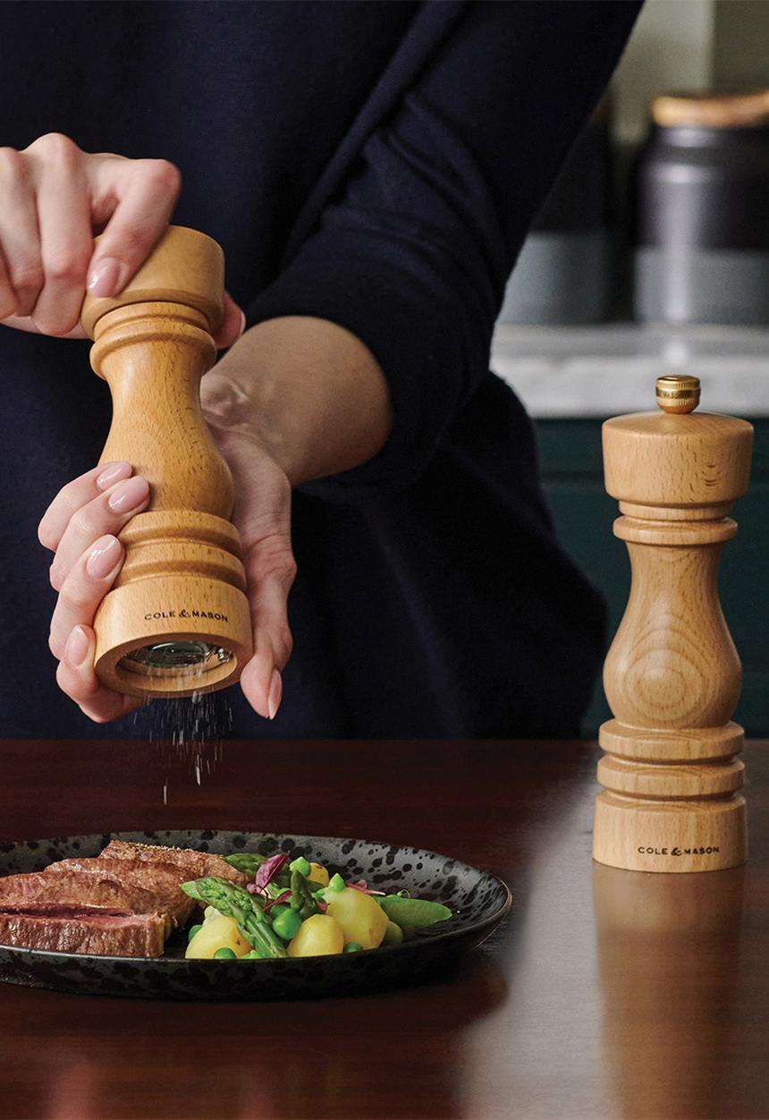 Cole & Mason - Cole & Mason London Salt & Pepper Mill Set, Natural Beech – 18cm