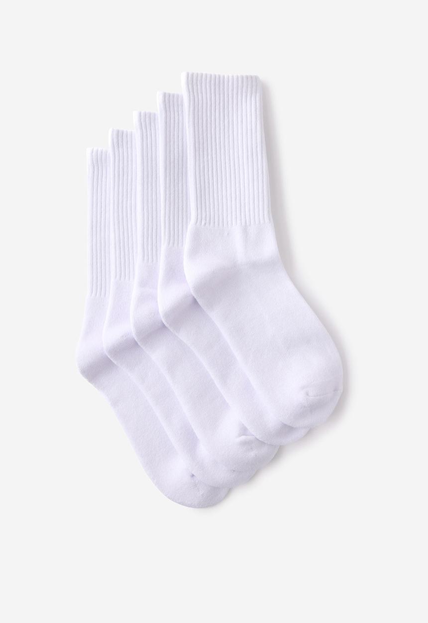 Cotton On - 5 Pack Essential Crew Socks - White