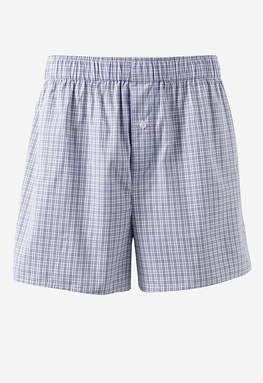 Cotton On - Mens Boxer Short - Blue/Micro Check