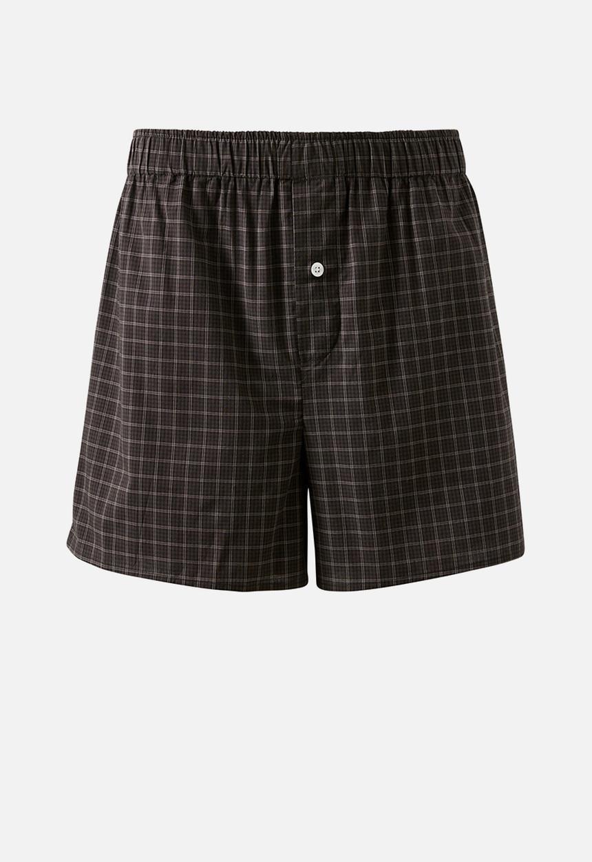 Cotton On - Mens Boxer Short - Black/Micro Check