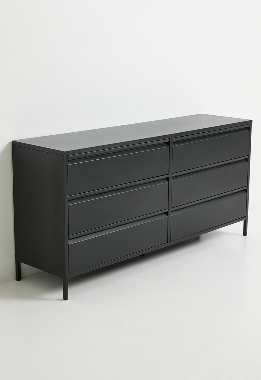 Sixth Floor - Mia 6 Drawer Sideboard - Black