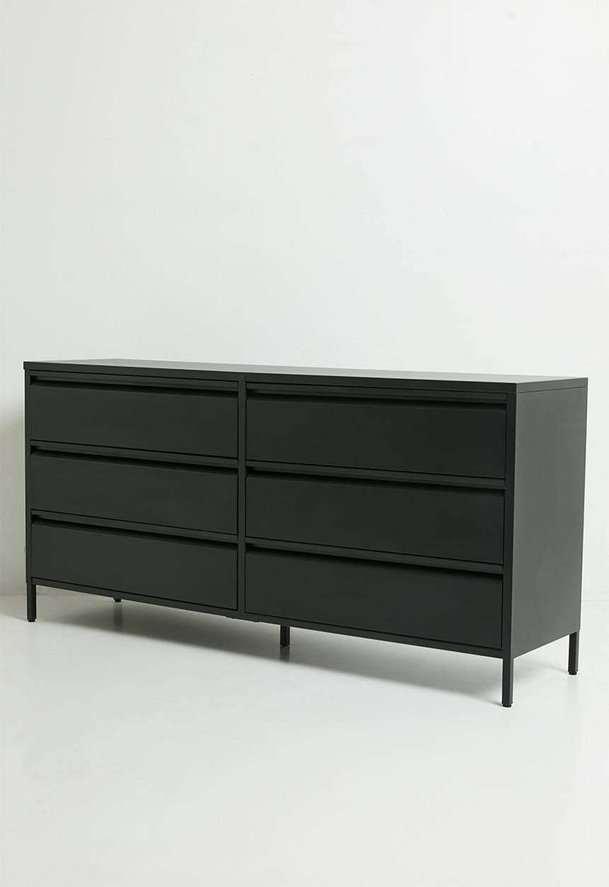 Sixth Floor - Mia 6 Drawer Sideboard - Black
