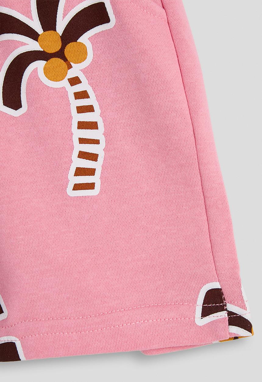 Pop Candy - Palm tree printed shorts - pink