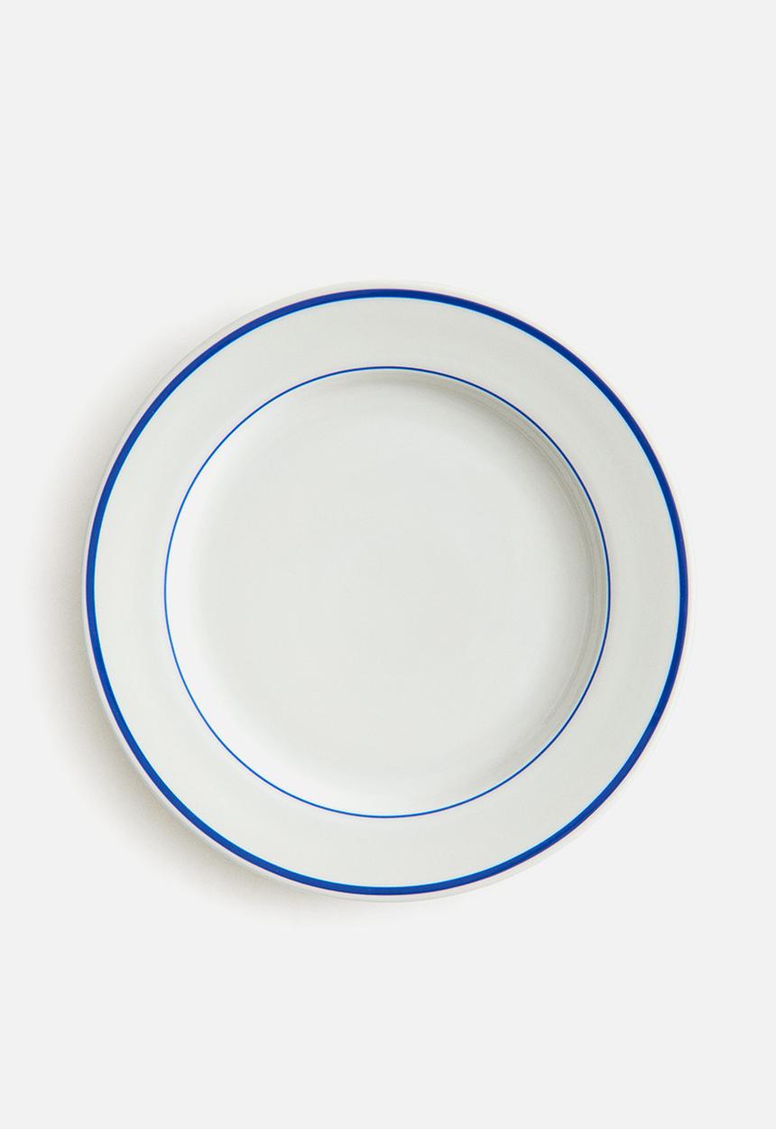 H&M - Porcelain dinner plate - white/blue