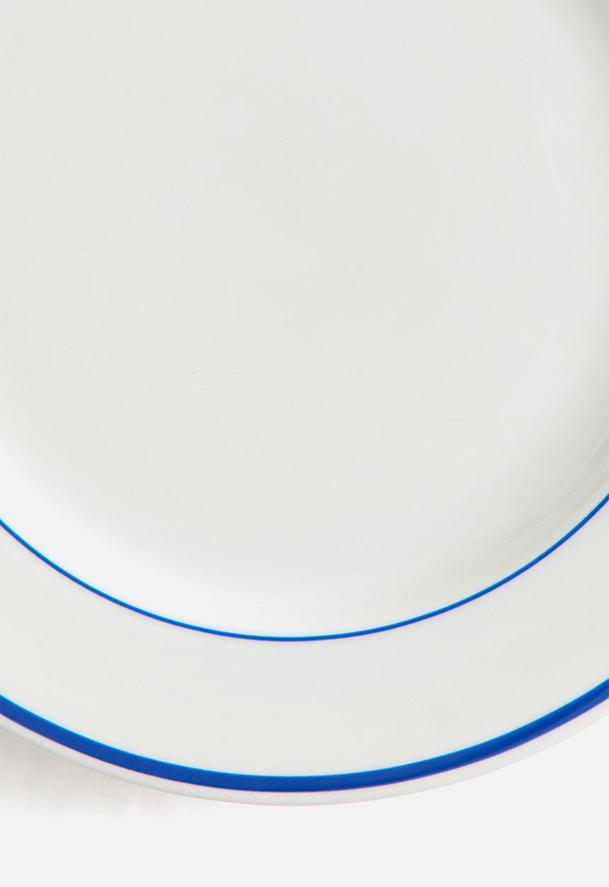 H&M - Porcelain dinner plate - white/blue