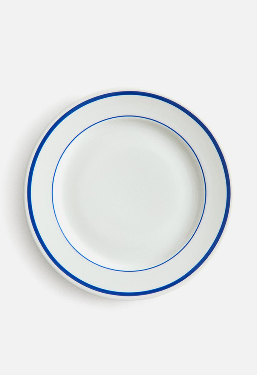 H&M - Porcelain mid plate - white/blue