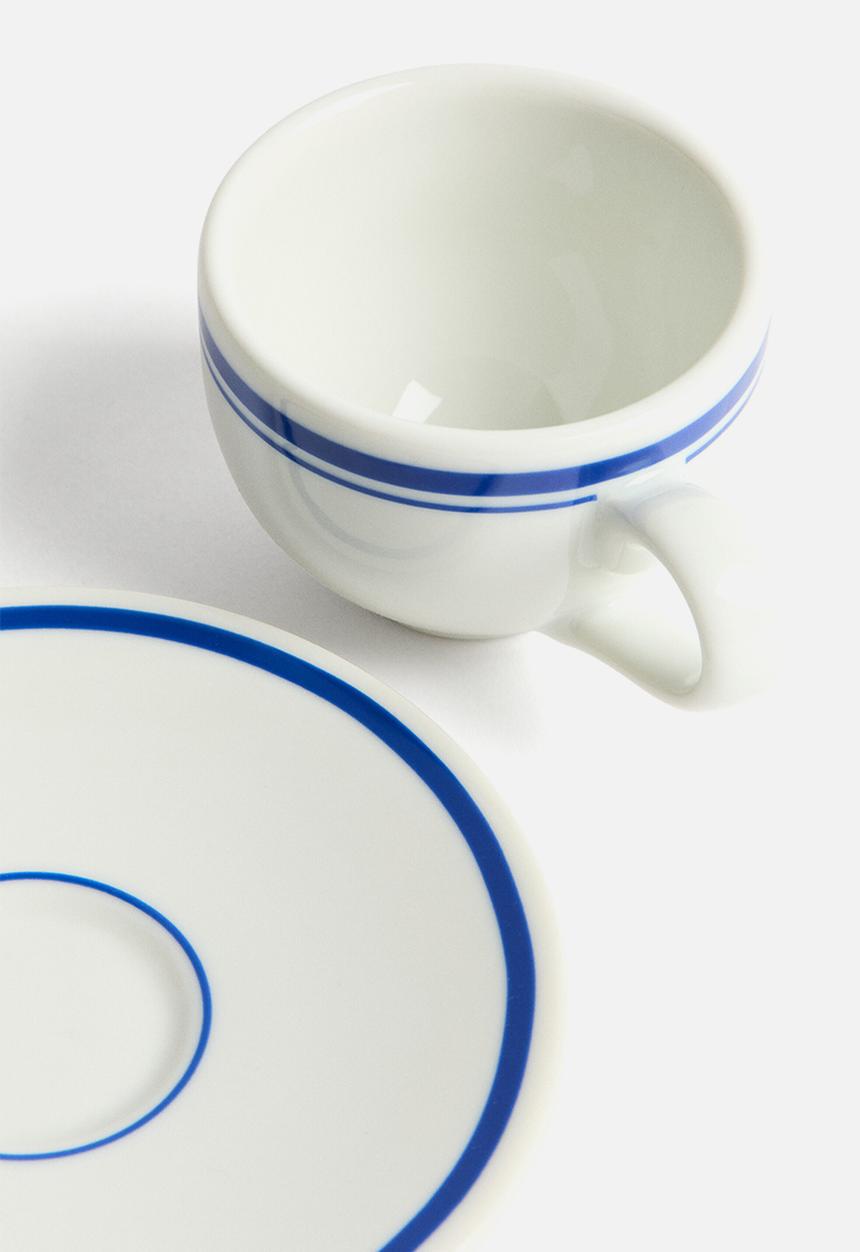 H&M - Espresso cup and saucer - white/blue
