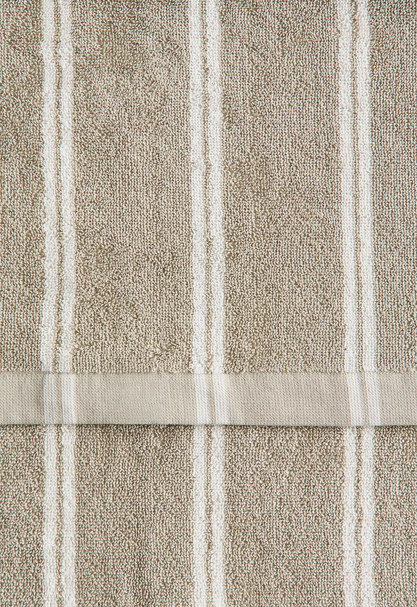 H&M - Striped bath towel - khaki beige/striped