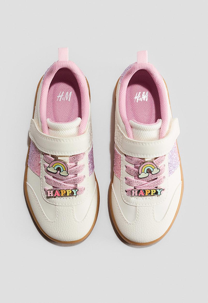 H&M - Trainers - white/glittery