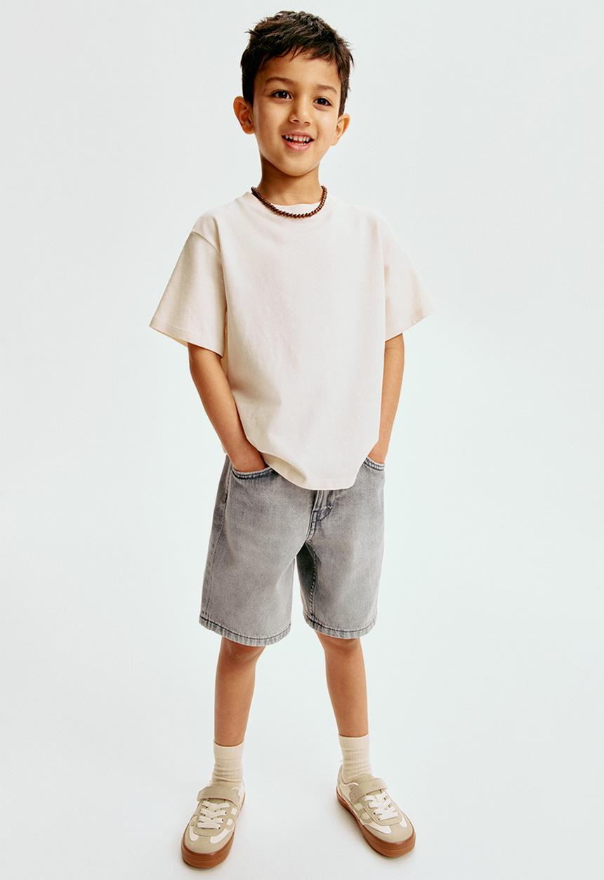 H&M - Loose fit denim shorts - denim grey