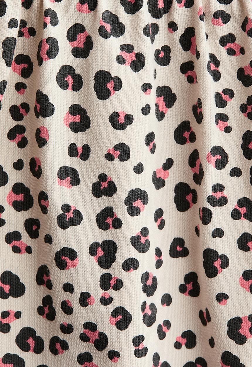 H&M - Cotton dress - light beige/leopard print
