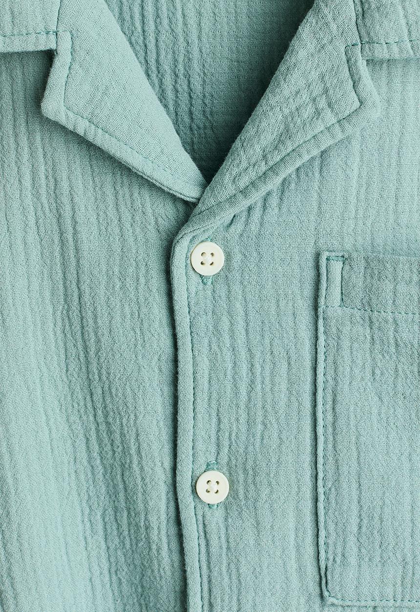 H&M - Muslin resort shirt - light turquoise