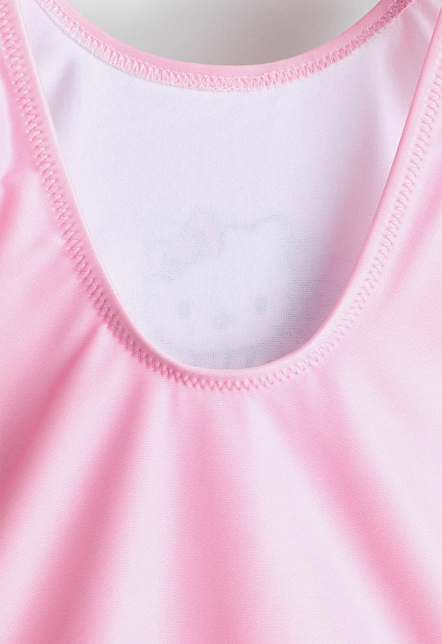 H&M - Printed knot-detail swimsuit - light pink/hello kitty