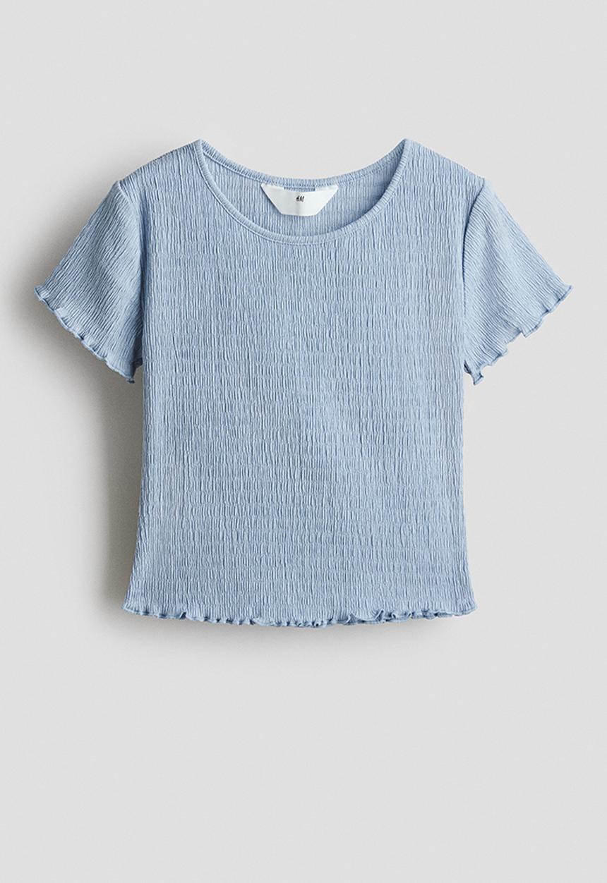 H&M - Smocked top - light blue
