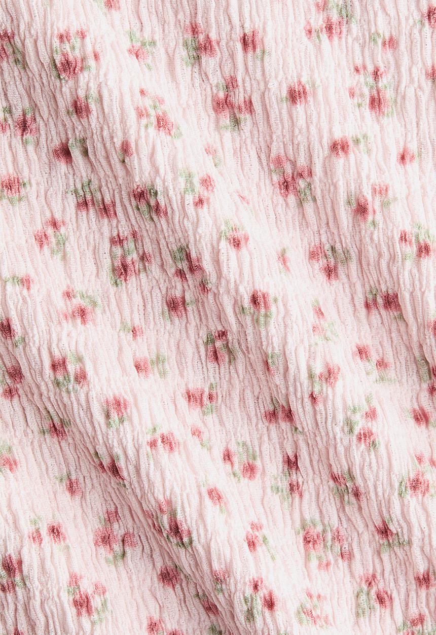 H&M - Smocked top - light pink/floral