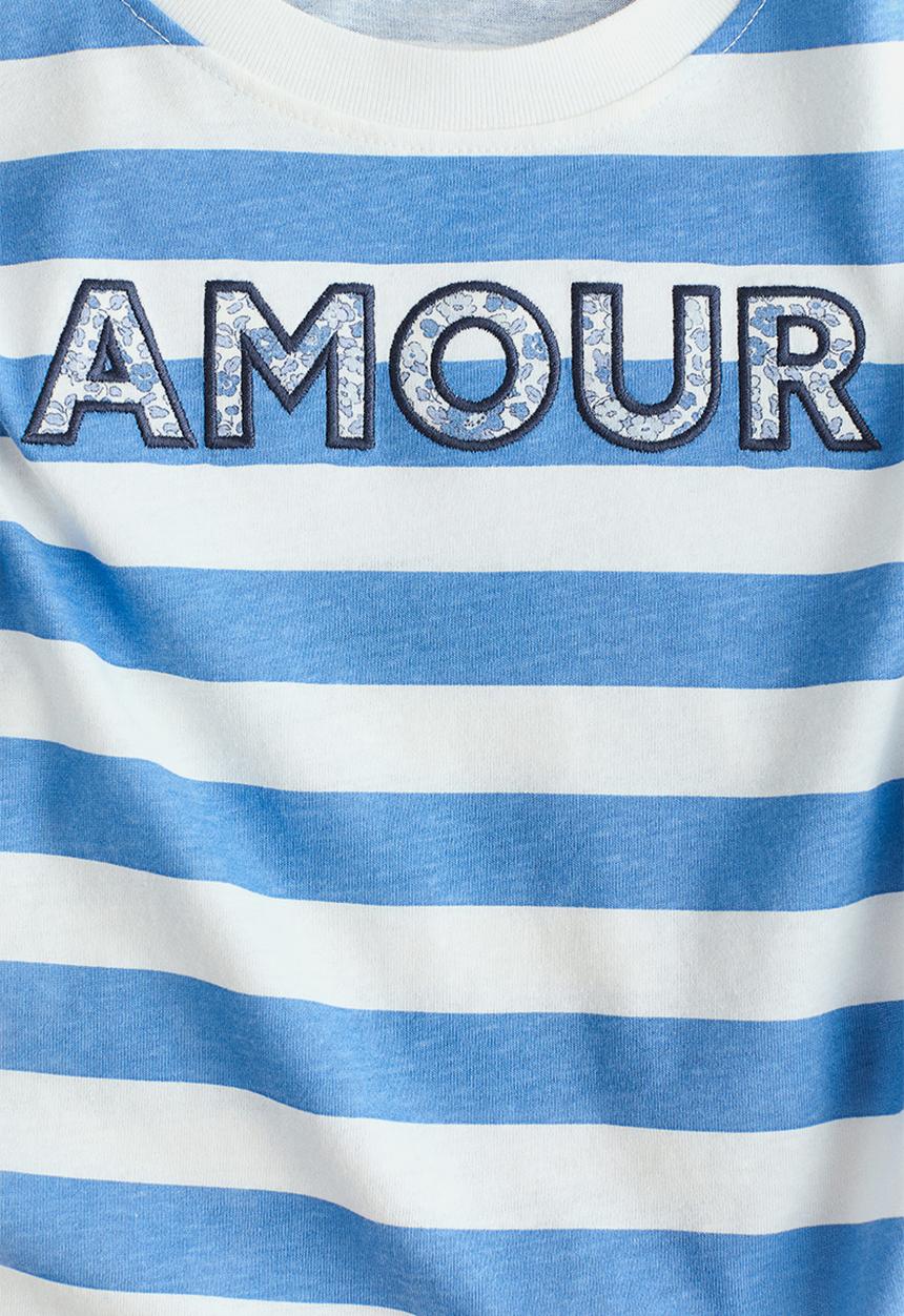 H&M - Embellished t-shirt - blue/amour