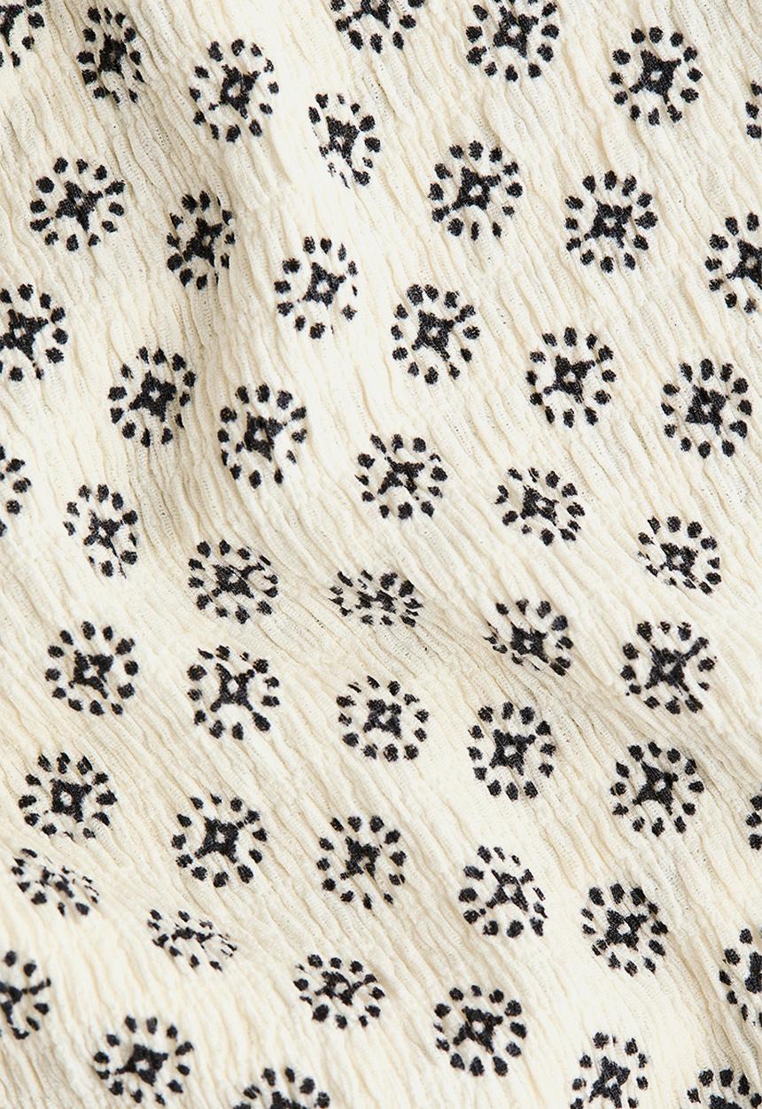 H&M - Textured jersey trousers - cream/patterned