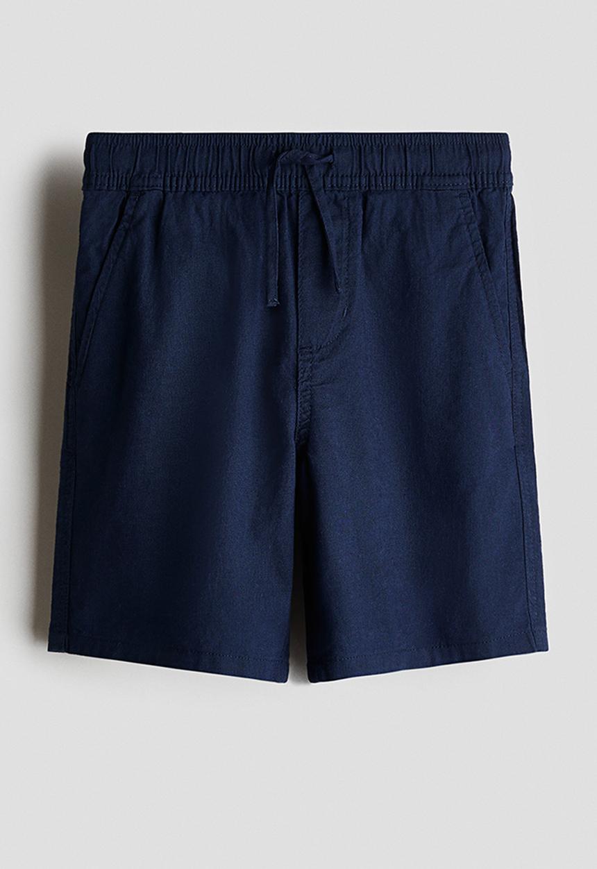 H&M - Linen-blend shorts - navy blue